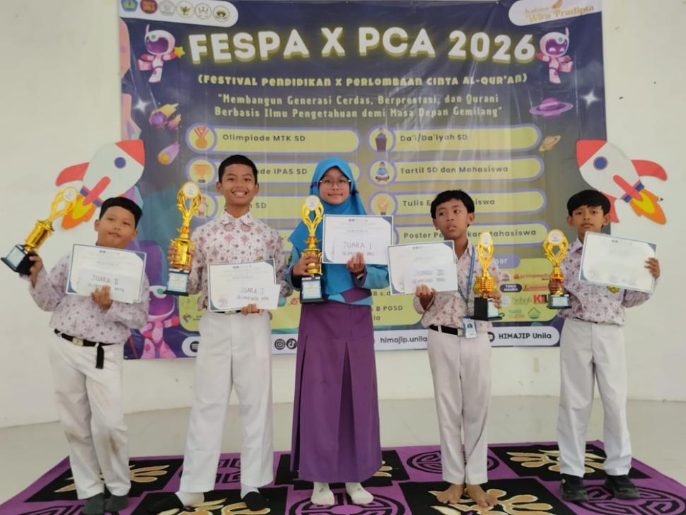 Membanggakan, Lima Siswa Sabet Juara Olimpiade di Fespa X PCA FKIP Unila