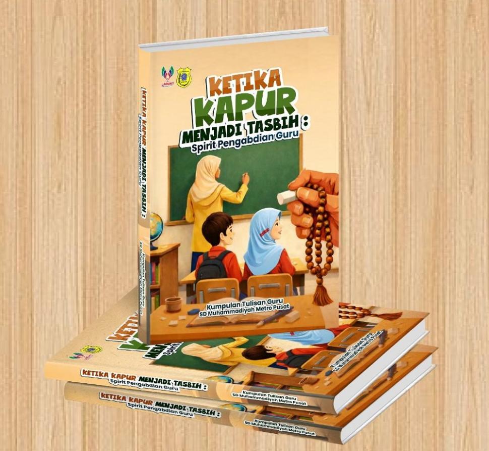 Para Guru Senior SD Muhammadiyah Metro Pusat Serahkan Buku Antologi “Ketika Kapur Menjadi Tasbih”